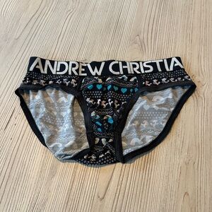 Andrew Christian Gray and Black Patterned Briefs